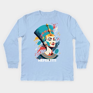 Nefertiti's Hilarious Highness Kids Long Sleeve T-Shirt